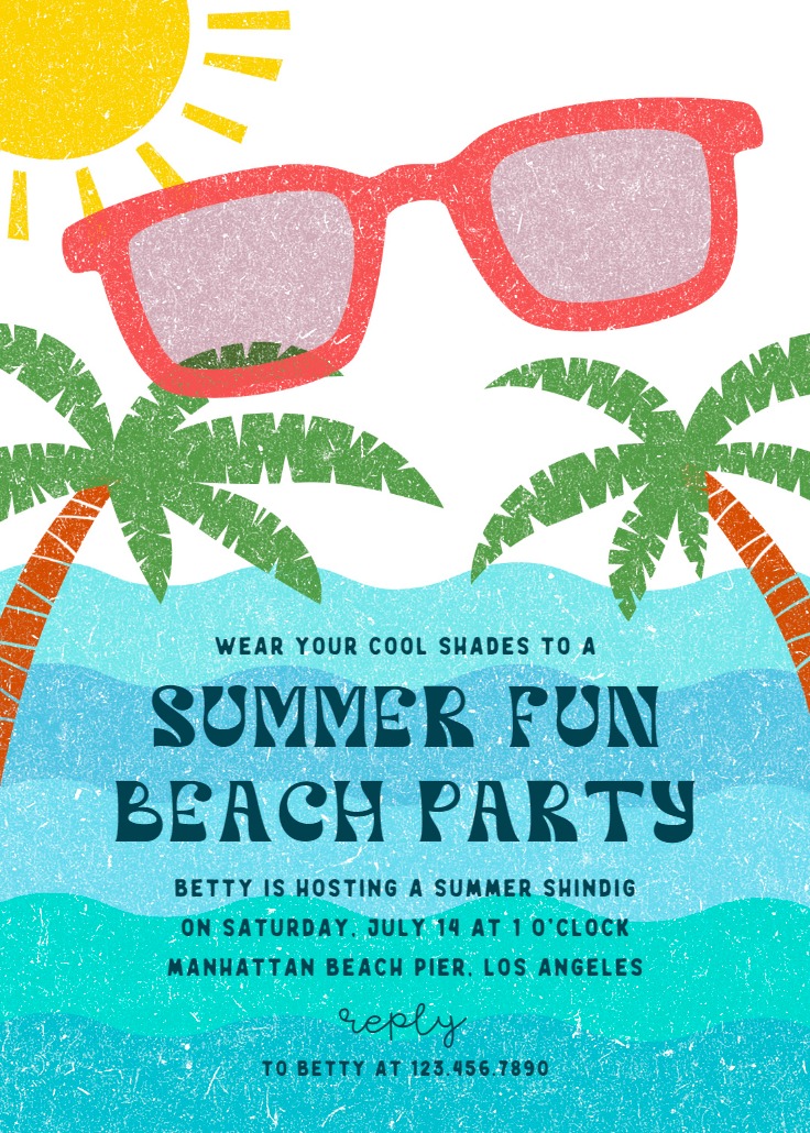 Pool Party Stuff - Pool Party Invitation Template (Free) | Greetings Island